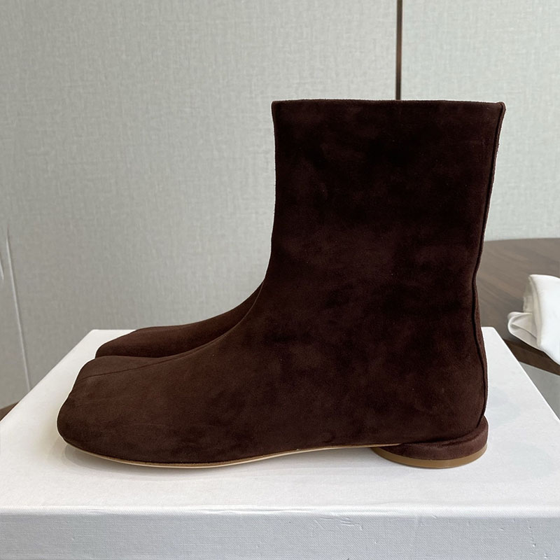 Leatherwork Designs - Chelsea Stiefel Frauen Wildleder Flachen Boden