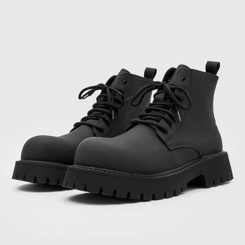 Leatherwork Designs - Größe 38-46 Herren Schwarze High-Top Kampfstiefel