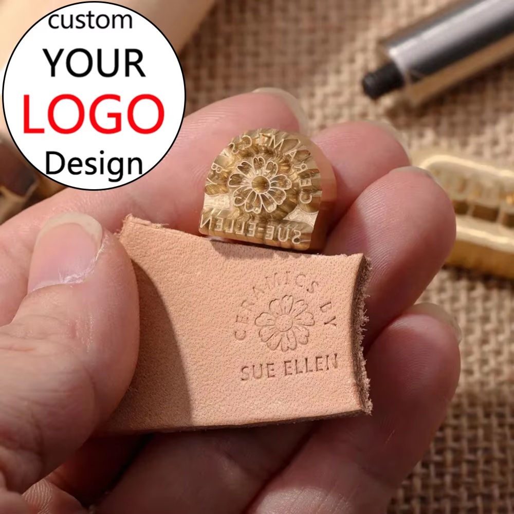 Leatherwork Hand Press - Benutzerdefinierter LOGO-Hammerstempel aus Eisen – Kaltpressgriff-Lederstempel,